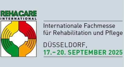 Logo der Rehacare-Messe 2025: Internationale Fachmesse für Rehabilitation und Pflege, Düsseldorf, 17. bis 20. September 2025