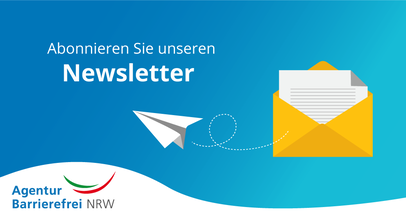 Ein Brief und ein Papierflieger, die für den neuen Newsletter werben