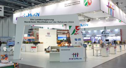 Messestand vom Minsterium für Arbeit, Gesundheit und Soziales auf der Rehacare