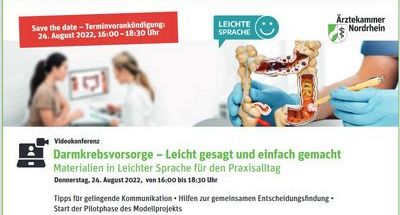 Flyer für die Veranstaltung: "Darmkrebsvorsorge - Leicht gesagt und einfach gemacht"