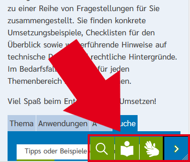 Bild von der Internet-Seite ab-nrw mit Pfeil auf Symbole, die unten stehen..