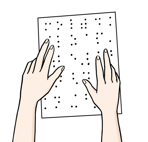 Informationen auf Papier in Blindenschrift
